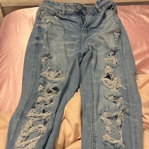 American Eagle Outfitters Blue Boyfriend Jeans Distressed